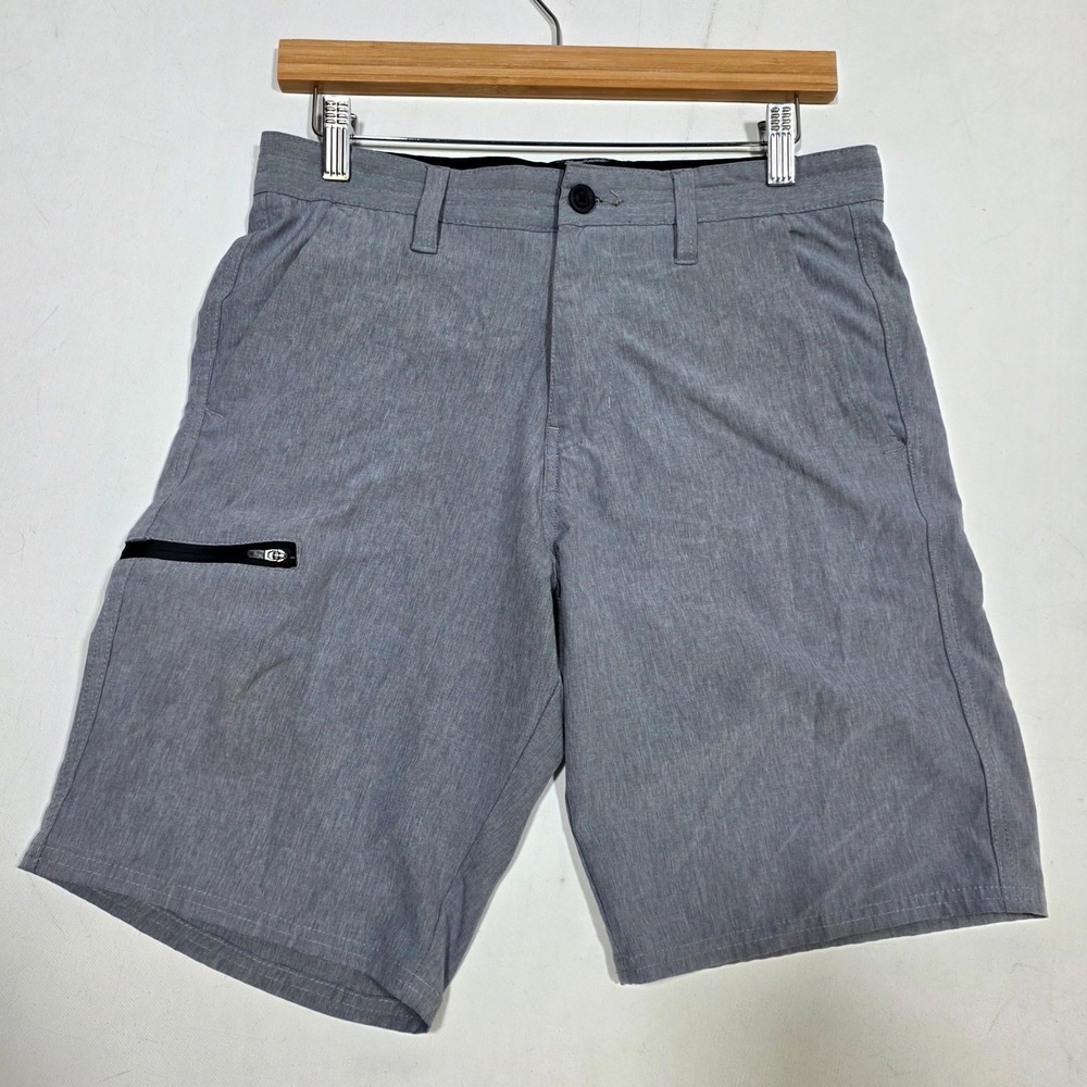 Burnside Hybrid Shorts Mens 30 Gray Heathered Stretch Swim Boardshorts Casual